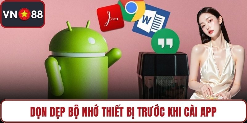 Dọn dẹp bộ nhớ thiết bị trước khi cài app